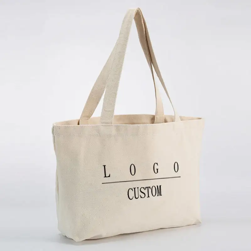 Wholesale Custom Print Logo Cheap Eco Friendly Shopping Grocery Canvass Bags Canvas Cotton Tote Bag