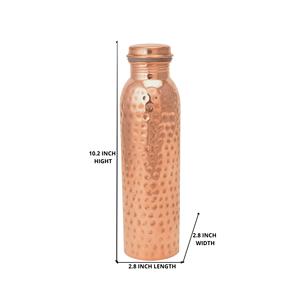 Botella de agua de cobre martillado tradicional 500ml 100% Puro reutilizable para agua potable disponible a un precio asequible - Product Image 3