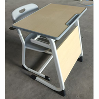 Bureau et chaise pour étudiants, table d'étude réglable en hauteur, étagère de rangement, fente pour crayons, adapté aux étudiants du collège et du lycée