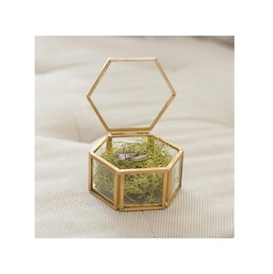 Best Design Brass & Glass Jewellery Box Golden color For home Table Decoration and gift purpose