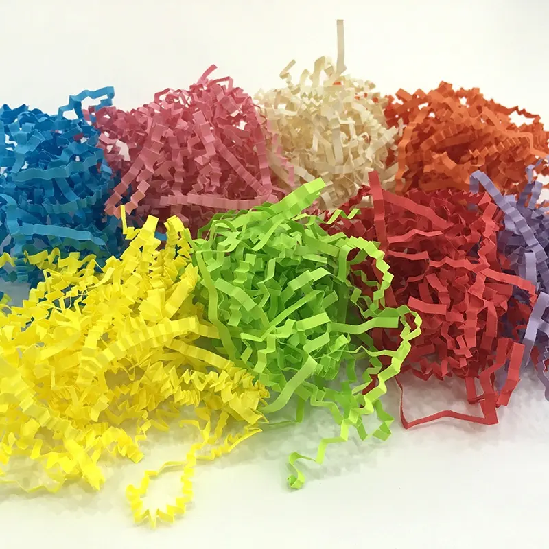 Wholesale 1 kg of Colored Raffia Folds Paper Silk Wavy Shredded Paper For Gift Candy Box Decoration
