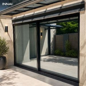 Puerta Corredera <span class=keywords><strong>de</strong></span> Vidrio <span class=keywords><strong>de</strong></span> Aluminio Moderna, Panorámica <span class=keywords><strong>de</strong></span> Piso a Techo, con Aislamiento Térmico, Marco Delgado, para Patio o Balcón, Vidrio Templado - Product Image 2