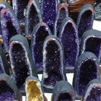 Grosir 100% batu penyembuhan kristal alami kuarsa Brasil Uruguay besar kristal Amethyst Geode untuk dekorasi rumah