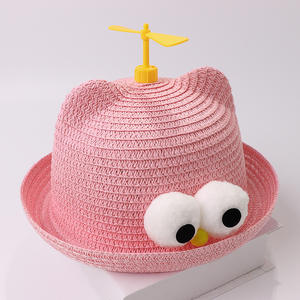Chapeau d'été libellule en bambou pour garçons filles <span class=keywords><strong>TikTok</strong></span> nouveau dessin animé rotatif parasol raphia paille moulin à vent pêcheur chapeau pour décontracté - Product Image 6