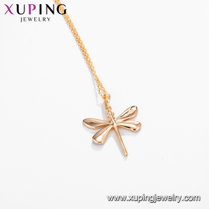 46957 Joyería Xuping, Hermosos Collares de Moda, Collares con Forma de Mariposa Chapados en Oro - Product Image 4