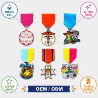 Médaille personnalisée en alliage de zinc pour événements festifs, souvenir de fiesta, avec ruban coloré en métal, pour cadeau commémoratif d'activité