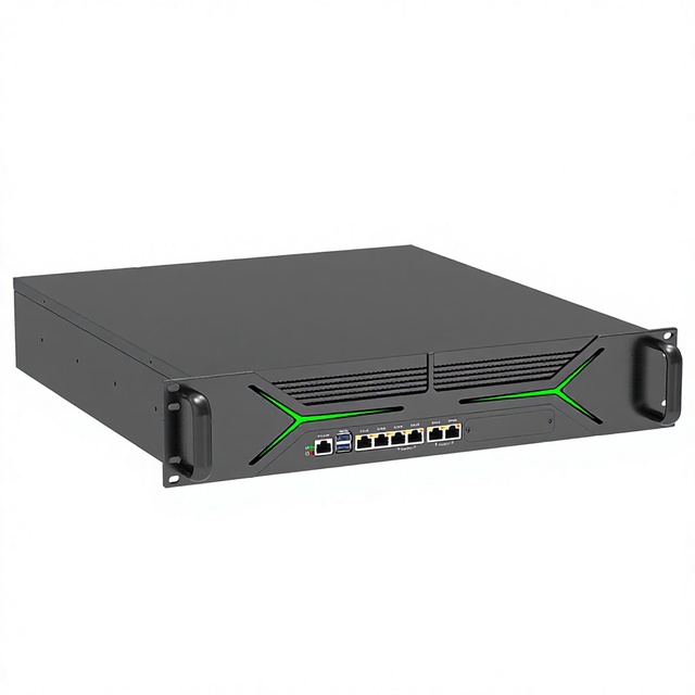 2U Server Rack Mount Case 4 SFP+ 10G 6 Lan 2*PSU 12th LGA 1700 H610 Industrial Pfsense Firewall Mini PC 2U Rackmount Chassis
