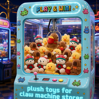 Peluches animaux pour machines à griffes, pour salles d'arcade, stands de jeux de carnaval, divertissement familial et locations de fêtes