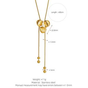 Trendy 2026 Charm <b>Necklaces</b> Hypoallergenic Jewelry 316l Stainless Steel 18k PVD <b>Gold</b> Plated <b>Pearl</b> Cloves <b>Necklace</b> for Women - Product Image 6