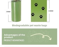 Sacs à déjections canines Pet Joy personnalisés, écologiques, biodégradables, en amidon PSM, réutilisables, parfumés aux fruits, simples, compostables, pour l'élimination des déchets d'animaux