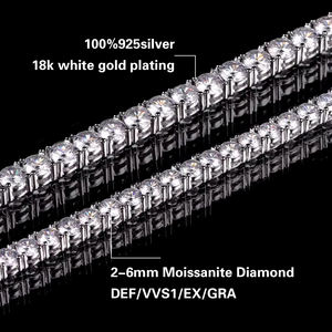 Bracciale Tennis in Argento Sterling S925 da 2mm all'Ingrosso, Catena Tennis con <span class=keywords><strong>Moissanite</strong></span> VVS per Uomo e Donna, Bracciali e Braccialetti Hip Hop con Diamanti - Product Image 2