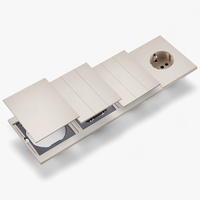 Interruptores y Enchufes de Pared WESA Ultrafinos con Botón Pulsador de 1/2/3 Vías, Enchufe Europeo de 1/2 Vía, Combinación Libre, Diseño Moderno de Lujo