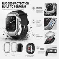 Coque robuste avec bracelet en alliage TPU intégré, anti-chute, protection intégrale, compatible avec Apple Watch 4 5 6 7 8 9 - Vente flash