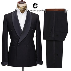 Costume Blanc Homme Prêt-à-Porter avec Col Noir, Coupe Ajustée, Haute Qualité, Costumes de Marié pour Mariage et Soirée 2025 - Product Image 5