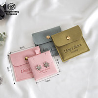 Individuelles Logo Marken-Schmuckbeutel Mikrofaser Ohrringe Ring Halskette Armband Verpackungstasche mit Schnallenverschluss Tragbare Geschenkverpackung