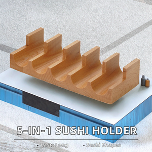 Bandeja Ecológica de Madera de Nogal con 1, 2, 3, 4 o 5 Cavidades para <span class=keywords><strong>Sushi</strong></span>, Tacos <span class=keywords><strong>y</strong></span> Temaki - Product Image 2