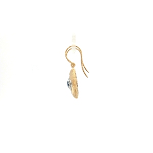 Clásicos pendientes colgantes de zafiro ovalado azul profundo en oro pulido, elegantes pendientes colgantes con una impresionante piedra preciosa de zafiro ovalado. - Product Image 2