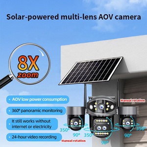 Caméra de <span class=keywords><strong>surveillance</strong></span> solaire Wi-Fi HD 8MP 2026 en promotion, extérieure, avec zoom 8X, double objectif, audio bidirectionnel, caméra IP de sécurité Wi-Fi - Product Image 2