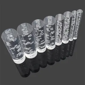 Customized size high quality clear acrylic bubble rod transparent PMMA bubble poles for LED lighting