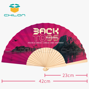 Custom <span class=keywords><strong>Wedding</strong></span> Party Props Estilo Chinês Vintage Folding Fan Handheld Dance para Home Decor Madeira Gravada para Casamento Festas - Product Image 4