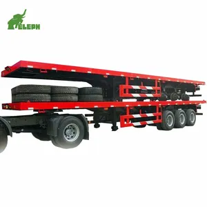 3 Axle 50ton Flat Bed Container 40ft Flatbed 12m Fatbed Semi Trailer