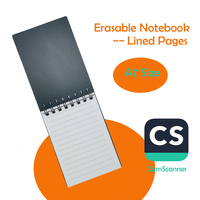 Carnet intelligent réutilisable effaçable de format A7 avec couverture en PP noir, OEM, carnet de poche imperméable