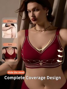 Reggiseno Senza Ferretto per Taglie Forti, Design a V Profondo Senza Cuciture, Copertura Totale, Comfort Quotidiano, Push-up - Product Image 2