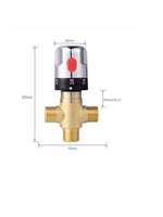 Robinet mélangeur thermostatique en laiton à température réglable pour système de chauffage à circulation d'eau chaude