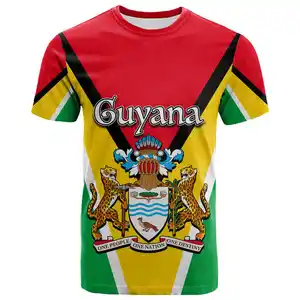 Guyana Flag Men Oversized T Shirt Sport Print On Demand Men Summer Short Sleeve Clothing T Shirt Plus Size Latest Shirt Design