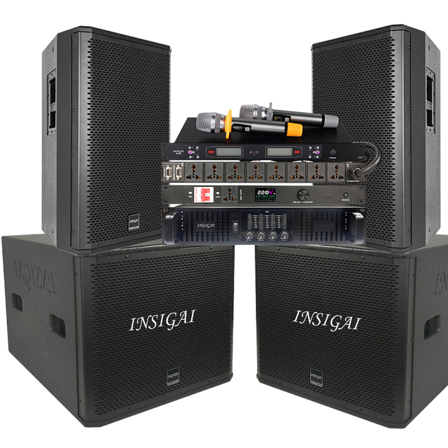 INSIGAI Full Set 12 15 18 Inch Speaker Professional Subwoofer Woofer Bass Passive Active Stage pa System Professional Speakers