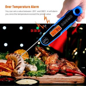Termometer daging Digital instan tahan air, termometer dengan lampu latar lipat, fungsi tahan kalibrasi untuk cairan panggangan BBQ - Product Image 5