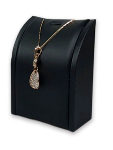 Modern Retro Custom Black Leather Necklace Display Jewellery Rack Pendant Necklace display storage stand - Product Image 6