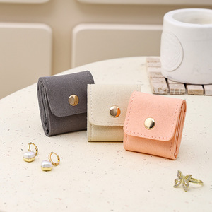 Ánh Sáng Sang Trọng Mini Nhẫn Hộp Đồ Trang Sức Xách Tay Cross-Biên Giới Du Lịch Nhung Trường Hợp Phụ Kiện Cho Bông Tai Lưu Trữ - Product Image 4