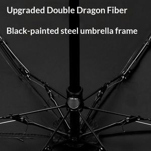 Parapluie de poche mini rétractable à cinq plis, imprimé, noir, en vinyle, protection UV, cadeau d'affaires pour femmes - Product Image 4