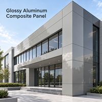 Panneau composite en aluminium brillant FEVE Coated Champagne 3 mm 1220x2440 mm pour façades de bâtiments commerciaux