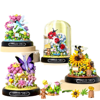 Lot de 4 blocs de construction insectes : Libellule, Coccinelle, Papillon, Abeille – Modèle en briques « Forever Love » – Décoration DIY, Cadeau