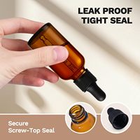 Flacon compte-gouttes en verre ambré de 30 ml, pipette graduée, protection UV, flacons cosmétiques vides pour huile essentielle, sérum