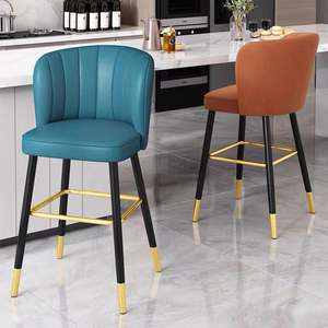 Tabouret <span class=keywords><strong>de</strong></span> <span class=keywords><strong>Bar</strong></span> <span class=keywords><strong>de</strong></span> luxe, <span class=keywords><strong>chaise</strong></span> <span class=keywords><strong>de</strong></span> comptoir en cuir, avec pied en métal, <span class=keywords><strong>de</strong></span> style moderne, pour la maison, - Product Image 1