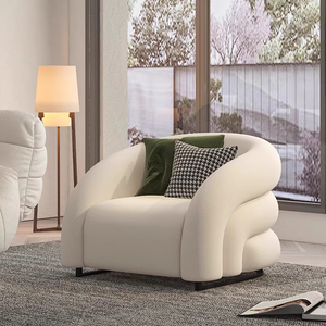 Sillón Individual de Diseño Creativo para Espacios Pequeños, Sofá de Terciopelo con Forma Especial para Sala de Estar - Product Image 2