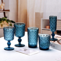 Coupe à vin en verre gaufré de style européen, vintage, luxe léger, couleur bonbon, gobelet épaissi, créatif, pour usage domestique, pour jus