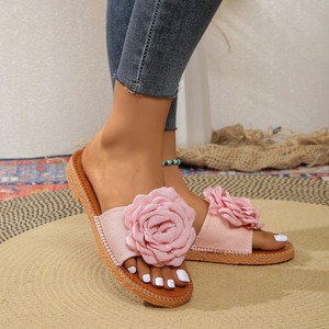2025 mới đến căn hộ dép của phụ nữ mùa hè outwear thời trang hoa chống trượt nền tảng Giày bãi biển chống trượt mở Toe <span class=keywords><strong>Flip</strong></span> <span class=keywords><strong>Flops</strong></span> - Product Image 5