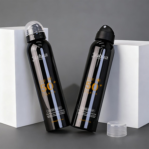 Botella de Spray Facial Hidratante Negra de 200 ml, Cilíndrica, con Pulverizador de Presión para Maquillaje, Tónico, Loción, Protector Solar - Product Image 1