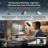 Lámpara de Escritorio Moderna y Simple de Aluminio Flexible con Clip, Interfaz USB-C, LED, para Lectura Electrónica, Oficinas Inteligentes, Barra de Luz con Clip, Control Táctil