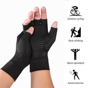 2022 Best Guantes Para Artritis Fingerless Copper Infused <strong>Carpal</strong> <strong>Tunnel</strong> Black Half Finger Copper Compression Arthritis <strong>Gloves</strong> - Product Image 3