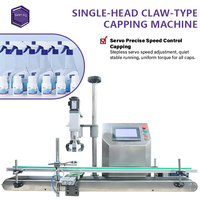 Machine de capsulage semi-automatique électrique pour bouteilles de détergent ménager, système de contrôle servo à tête unique à griffes, en acier inoxydable 304