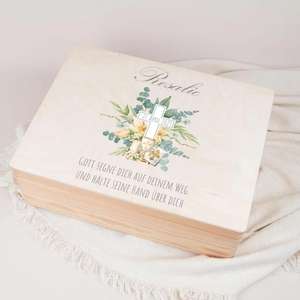 Caja de Madera Personalizada <span class=keywords><strong>para</strong></span> Recuerdo de Primera Comunión, Caja de Madera Religiosa <span class=keywords><strong>para</strong></span> <span class=keywords><strong>Recuerdos</strong></span>, Caja de Madera con Logotipo Grabado <span class=keywords><strong>para</strong></span> Bautizo - Product Image 6