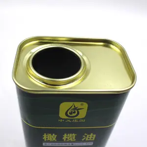 Oem Odm Wholesale 500ml Sunflower Oil Tin Metal Tinplate Square Tin Can Canned Olive Oil Can With Plastic Lid