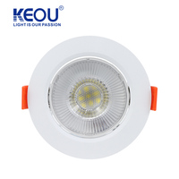 KEOU Nouveau projecteur LED encastré circulaire 6500K pour éclairage intérieur, angle réglable, DOB, 7W