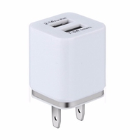 Chargeur mural USB 2.1A 5V Dual Port Cube Power Adapter Plug Block Charging Box Brick pour iPhone Galaxy LG Moto Android Phones