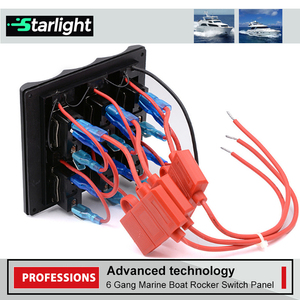 לוח מתגים נדנדה להפעלה/כיבוי 12V עם <span class=keywords><strong>6</strong></span> מתגים, עמיד למים, עם מחזיק נתיך, לרכב, סירה, יאכטה, מערכת חשמל. - Product Image 6